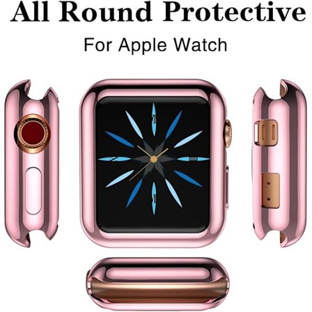 3-pack kompatibla med Apple Watch-fodral 38 mm, mjukt HD-skärmskydd med hög känslighet för iWatch Series 3/2/1 38 mm (3 transparenta)