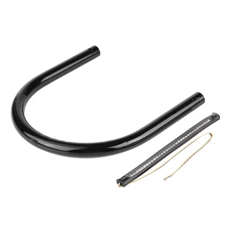 175MM Motorcykel Bagsæde Ramme Loop Bøjle Beslag med LED Lys DIY Tilbehør Sort Lige