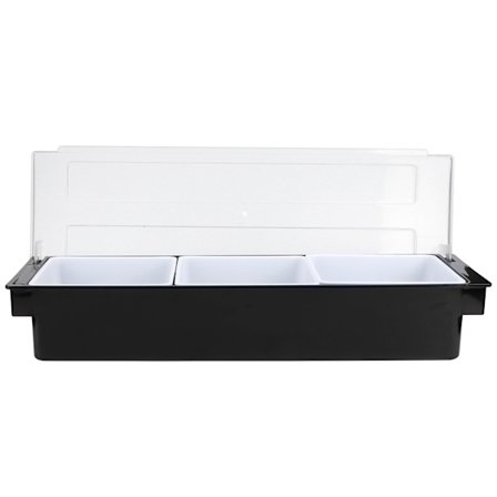 Krydderboks med lokk - 3 rom, perfekt for krydder og bartilbehør