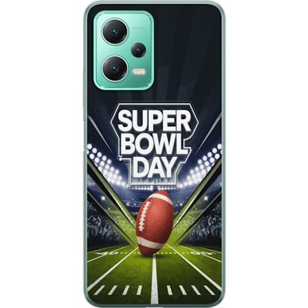 Yhteensopiva Puhelinkuori Xiaomi Redmi Note 12 Super Bowl Day juliste, jossa amerikkalainen jalkapallo valaistuksella varustetulla areenalla dramaatti