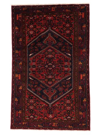 Tapis D'orient Hamadan 125X200 Noir/Rouge Foncé (Laine, Perse)