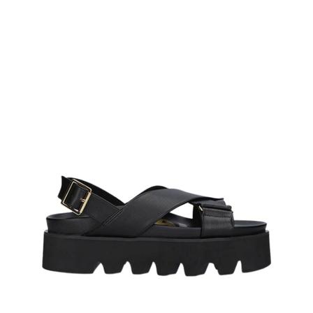 Buffalo, Sandały Perry Romy Vegan 1602072-Blk Czarny, Kobieta, Rozmiar: 38 EU