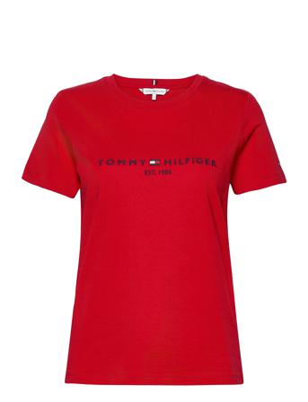 Regular Hilfiger C-Nk Tee Ss T-shirt Top Rød Tommy Hilfiger