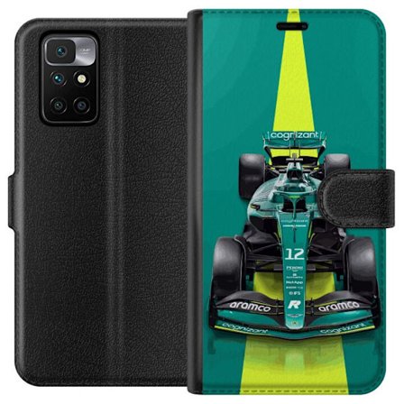 Kompatibelt Lommeboketui til Xiaomi Xiaomi Redmi 10 Aston Martin Formel 1-bil i grønt racingdesign med moderne studiofølelse