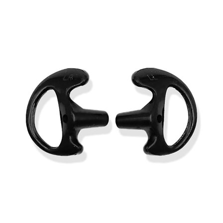 Utskiftbare Silikonørepropper Trekantørepropper Med Lufttube Hodesett Svart Størrelse L Walkie Talkie Tilbehør