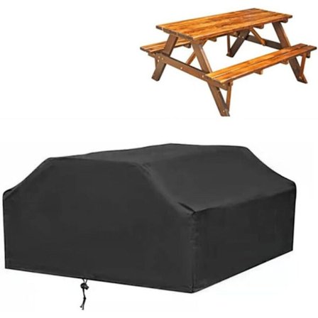 Rektangulære overtræk til terrassebænke til udendørs picnicbord og køkken, sort 18515080 cm