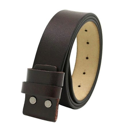 "Lærbelt Belterem 1.5'(38mm) Bredt Belte Uten Spenne Svart (FMY)"