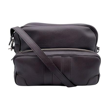Gucci Vintage Pre-owned Gucci Brown Leather Unisex Reporter Messenger Crossbody Tas , Bruin , unisex , Maat: ONE Size Vintage Tassen