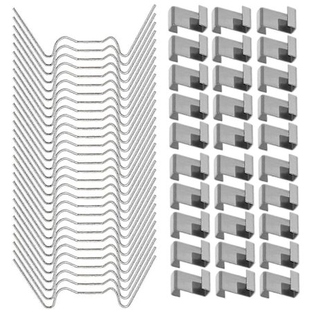 100 stk. rustfri stål drivhus glasrude fastgørelsesclips (med 50 drivhusglas W-trådclips og 50 drivhusglas Z-overlapningsclips)-Yvan