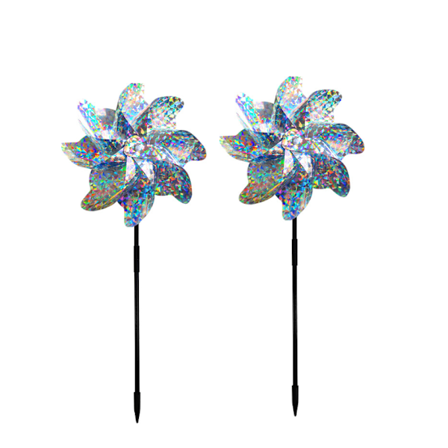 Reflekterende vindmølle, 2 stk. reflekterende anti-fugl vindmølle til fugleafskrækningsreflekterende fugleskræmmerdekoration til beskyttelse af 