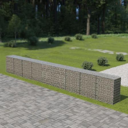 Vidaxl Gabionmur I Galvaniserat Stål 900x50x100 Cm Silver