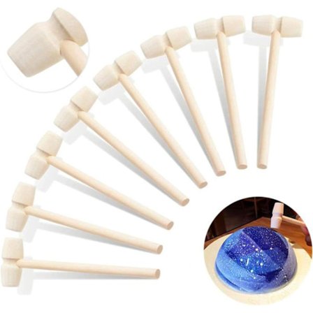 Mini choklad trähammare skaldjur knackning klubba slät omålad - 10 pack