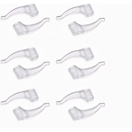 Antiskli ørekrokgrep for briller - Tilbehør til briller - Ørekrok for briller - Stangspiss for solbriller og briller (14 par, transparent farge)