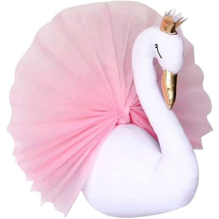 Rosa 3D Gaze-svanehode Henger for Barnerom, Barnehagedekor, Seng