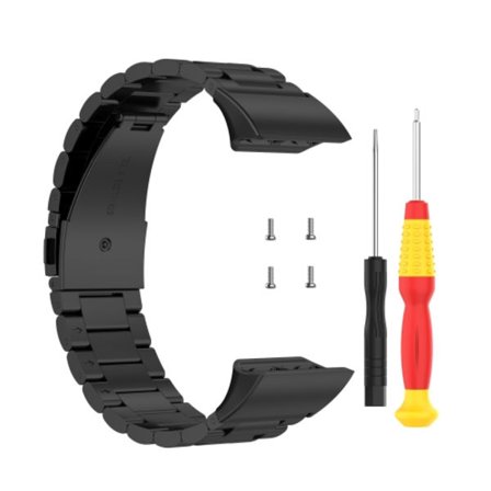 För Garmin Forerunner 35 / 30 Universal Three Beads Rostless Steel Watch Band