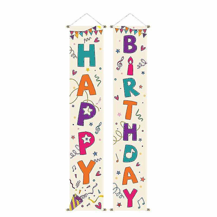 Gratulerer med dagen veranda-skilt, dette fargerike bursdagsskilt for verandaen, hvitt