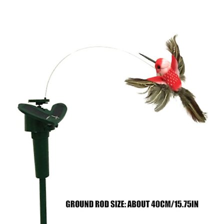 3 stk. Legetøjs-Solcelledrevne Flyvende Kolibrier til Udendørs Havedekoration