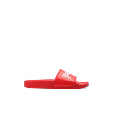 Palm Angels Slides with logo , Rood , Heren , Maat: 39 EU Slippers