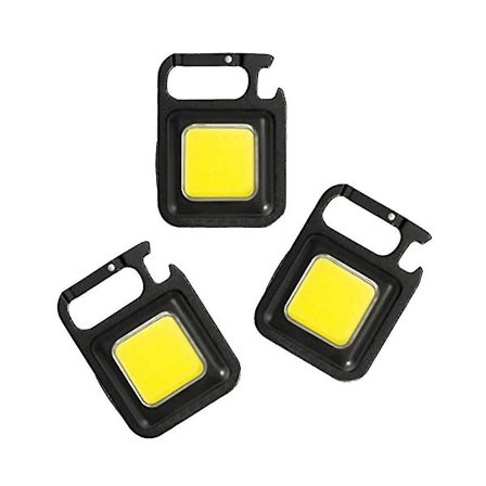 Led Cob -lamppu, ladattava avaimenperä taskulamppu, kolme kirkkaustilaa, pullonavaaja