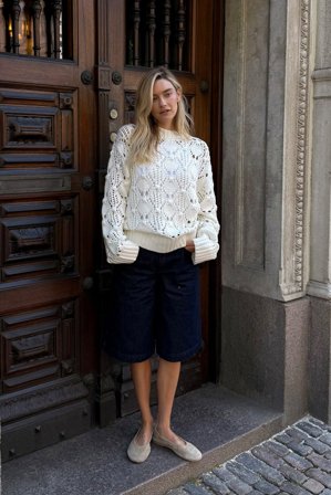 NA-KD Wide Denim Jorts - Denim shorts - Blå - EU 44