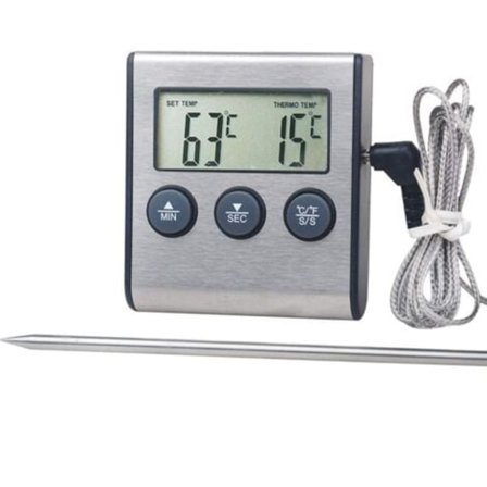 300°C Madlavningstermometer med Alarmtemperatur Timer til Køkken BBQ