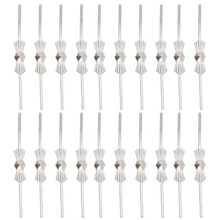 200 stk Metall Lysekroneløftere Festespenner Sløyfe Krystallperler Deler Sølv 4x1cm Silver 4x1cm