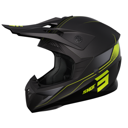Casque Cross Shot Pulse Edge jaune néon L