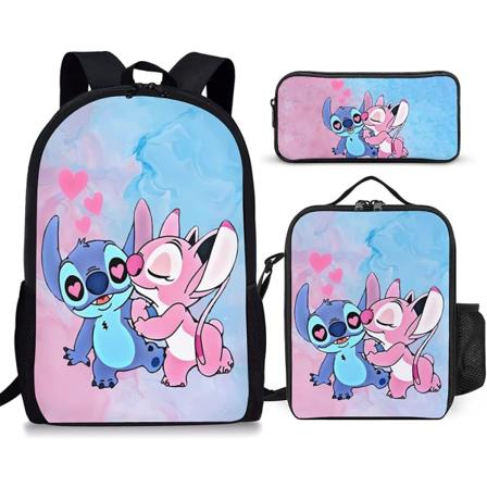 Ny anime-tegneserie Stitch Stitch tredelt skolesekk barneskole og ungdomsskoleelever ryggsekk ryggsekk