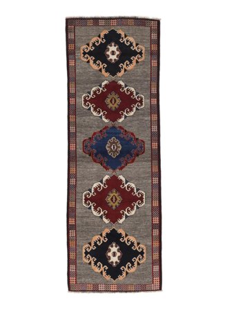 Annodato A Mano Ghashghai Tappeto 103X302 Di Lana Nero/Marrone Piccolo