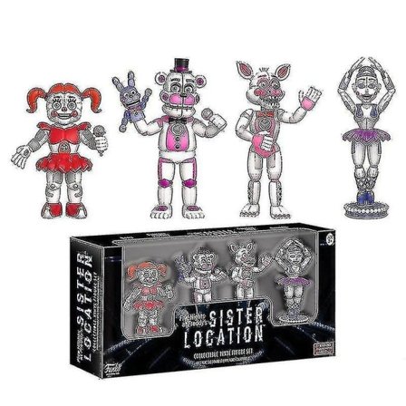 Fnaf Security Breach Actionfigurer Bevegelige ledd Bonnie Foxy Freddy Chica Anime Figur PVC Modell Leker White Fox 5.5cm