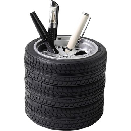 Bil Dæk Pen Holder Kreativt Skrivebordstilbehør Multifunktionel Blyantholder til Gaver, Børn, Studerende og Papirvarer til Kontor Papirvarer Pen 