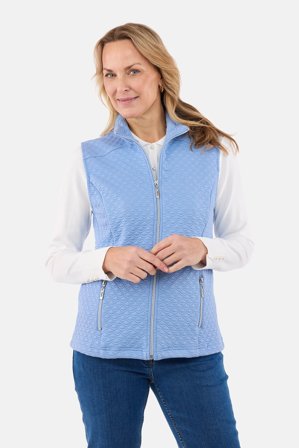 BRANDTEX - Vest - Lyseblå - Lynlåslommer
