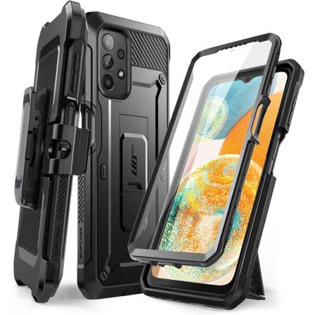 CASE Unicorn Beetle Pro Fodral för Samsung Galaxy A23 4G/5G (2022), Helkropp Robust Bältesklämma & Stativfodral med Inbyggd Svart