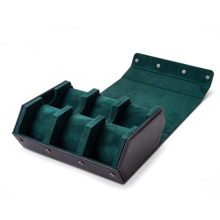 Hexa | Scatola portaorologi esagonale nero e verde in ecopelle - 6 orologi per uomini - Scatole porta orologi