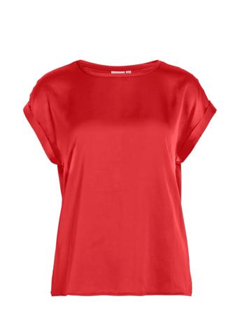 Viellette S/S Satin Top - Noos Red Vila