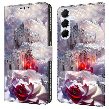 Samsung Galaxy A16 5G/4G -kotelo, lompakkomallinen, kuvioitu PU-nahkainen suojakotelo