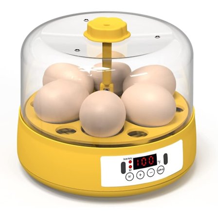 Eggklekker for klekking av egg, digital mini helautomatisk eggklekker 6 egg, innebygd LED-egglys, oppdretter for kyllinger, ender, fugler