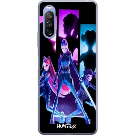 Kompatibelt Mobildeksel til Sony Sony Xperia 10 III Lite Futuristisk jente gruppe illustrasjon med neonlys og sterke farger i sci-fi estetikk