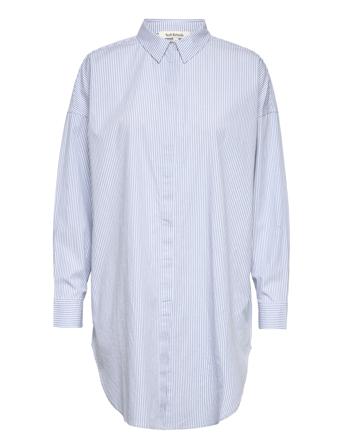Srfreedom Long Poplin Shirt Långärmad Skjorta Blå Soft Rebels