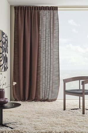 Jotex - Gardin Med Multifunksjonsbånd 1 Lengde - Ekstra Bred Sjokoladebrun - TESS - Kjøp Multifunksjonsgardiner hos Jotex