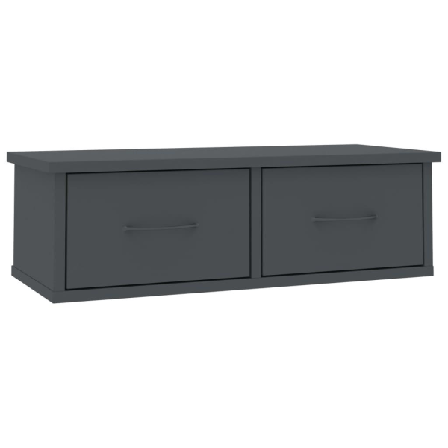 Vidaxl Väggmonterade Lådor Grå 60x26x18,5 Cm Konstruerat Trä Grå
