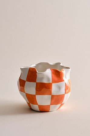 Jotex - Kruka Orange/vit RUTAN - Köp Krukor hos Jotex