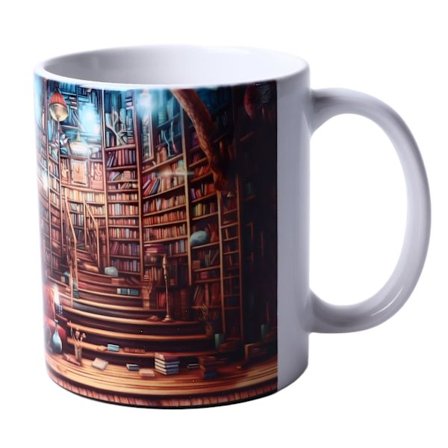 Kaffemugg 3D bokhylla mönster tekopp Värmebeständig keramisk mugg Multifunktionell Mark Cup för hem sovsal kontor typ 5