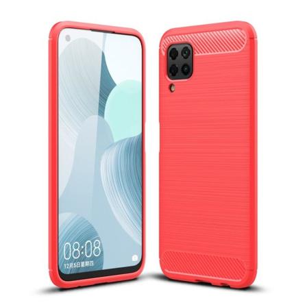 Huawei P40 Lite - Borstad Stål Textur - Röd Red Röd