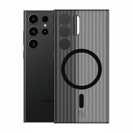 Samsung Galaxy S24 Ultra Mobilskal Korrugerad med Magnet Rvelon - Svart