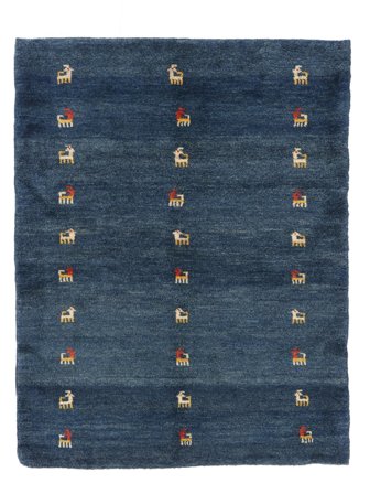 Alfombra Persa Gabbeh Persia Fine 89X113 Negro/Azul Oscuro (Lana, Persia/Irán)