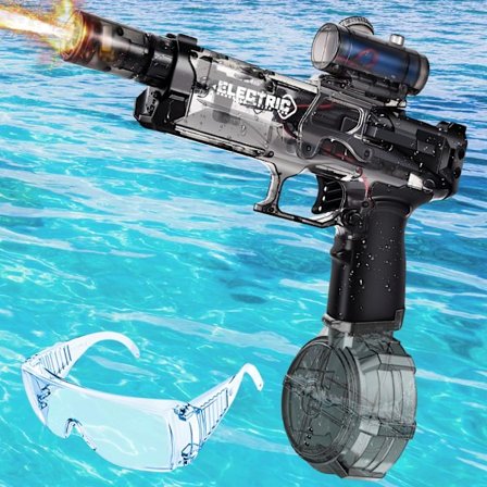 Elektrisk vandpistol, kraftig vandpistol, elektrisk vandpistol til børn og voksne, vandpistol med lang rækkevidde, udendørs vandlegetøj, sommerlegetøj