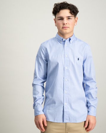Polo Ralph Lauren Slim Fit Cotton Oxford Shirt Blauw Overhemden Jongens - Kids Brand Store