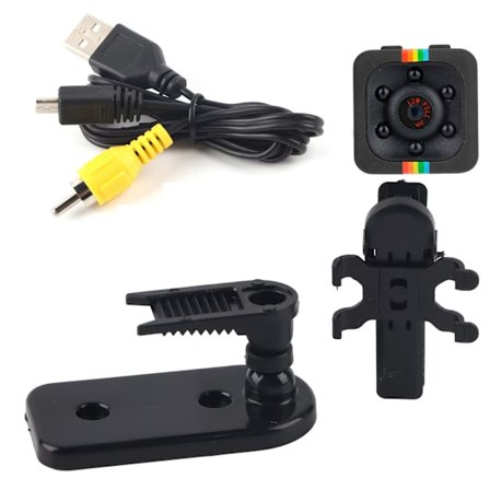 Mini-kamera i HD med 480P-sensor, nattseende, videokamera, rörelseinspelning, svart