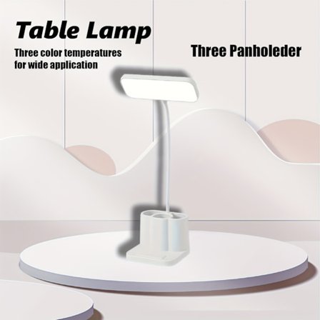 LED Skrivebordslampe, USB Genopladeligt Studielampe med Penholder